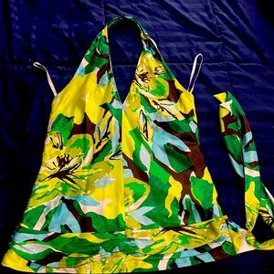 A beautiful floral silk halter.